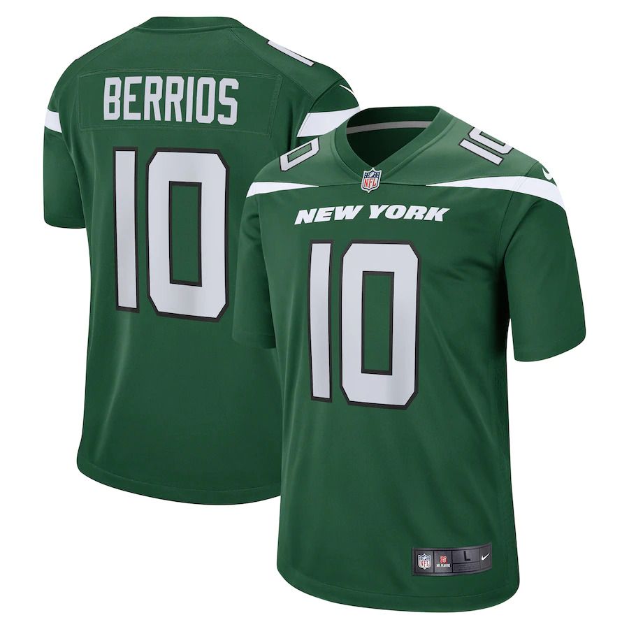 Men New York Jets #10 Braxton Berrios Nike Gotham Green Game NFL Jersey->new york jets->NFL Jersey